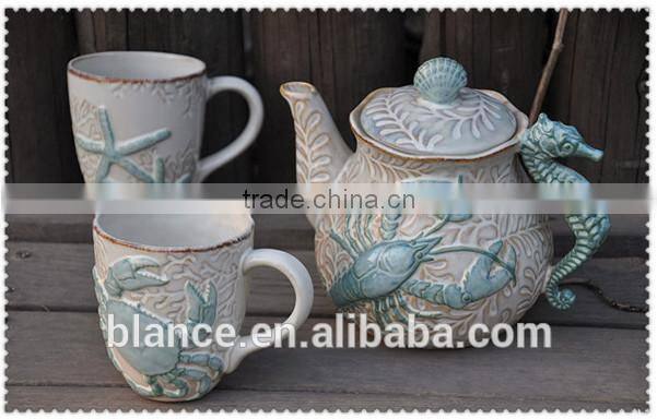 ceramic see horse kettle for marine theme