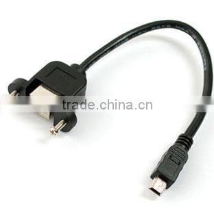 USB B Female Panel Mount Cable to 5 Pin Mini USB Cable