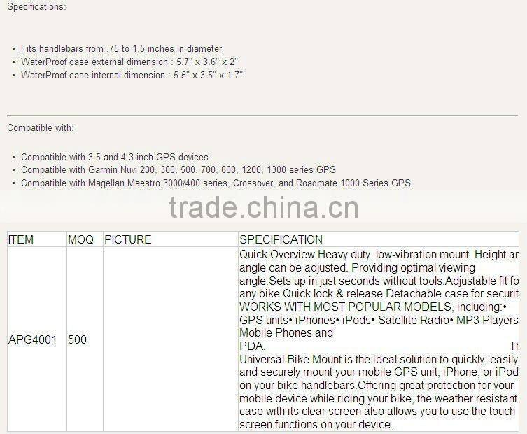 5 inches universal mountain bike bicycle motorcycle mobile phone cell phone smart phone holders handlebar mounts waterproof case