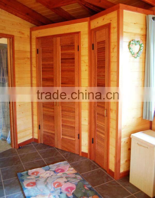 FSC Certificated Interior Wood shutter door, white primer Pine louver shutter door