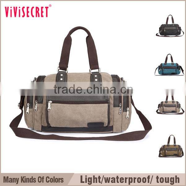 Customized Traveler Big Capacity Casual Canvas Messenger Bag For Men