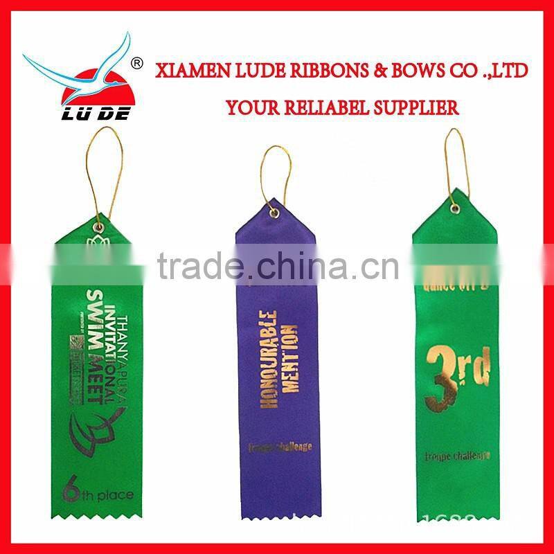 2015 handmade various type of satin ribbon flower rosette/award ribbon rosette