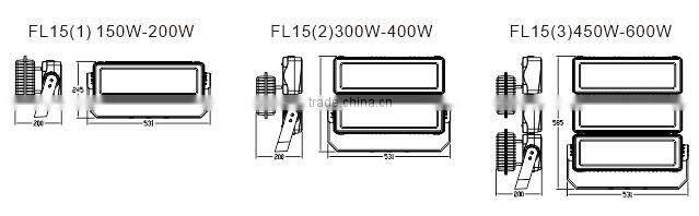 >105lm/w 400W IP65 IK08 Modular LED Outdoor Flood Lighting