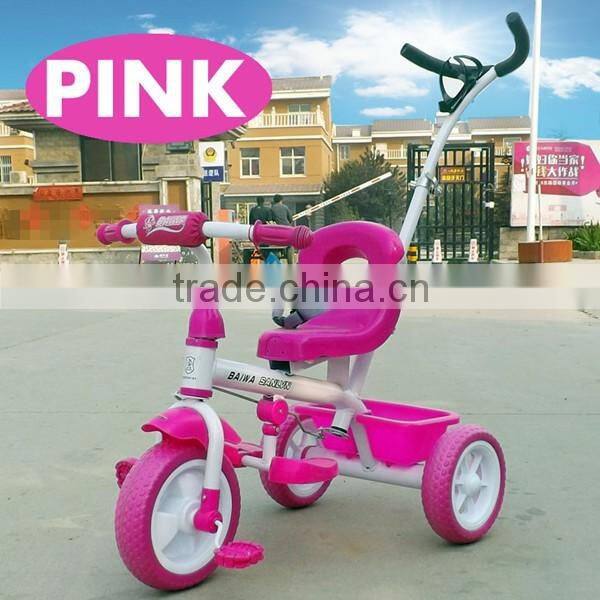 New style kids bicycles /baby tricycle with large basket and comfortable seat