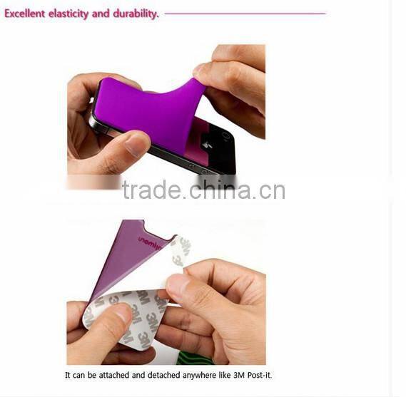 promotional gifts adhesive silicone 3m cell phone sticker card holder