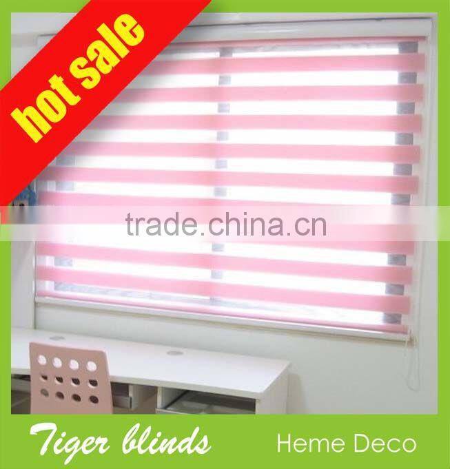 hot sale color optional PVC sunscreen fabric day and night manual&motor roller zebra blind for hotel and office