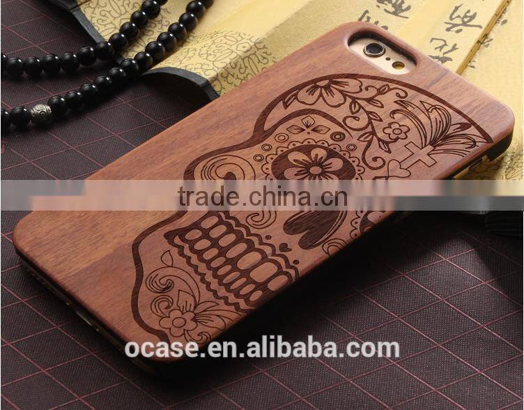 Wood add pc DIY phone case decoration printing for iphone 6s cover.
