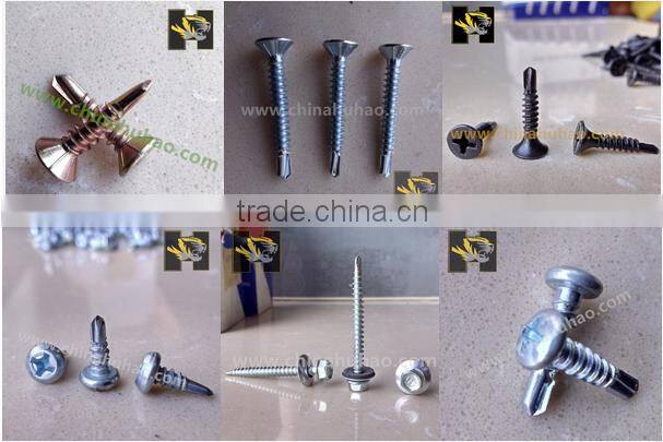 Galvanized hexgon flange head with letter logo drill screw