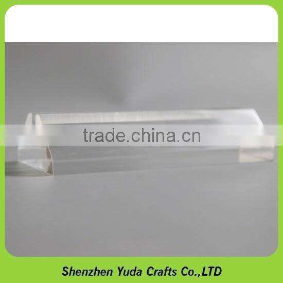 solid acrylic base block as block award holder cnc finish cast long strip acrylic display block