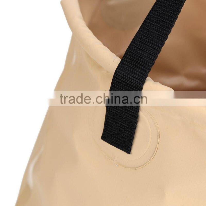 20L Folding Car Water Wash Bucket Outdoor Portable Fishing Bucket Collapsible Retractable Fishing Tackle with Hanging Mesh Bag C