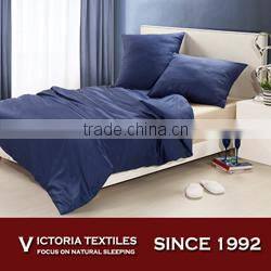 navy bule natural cotton bed in a bag bedding sheets set