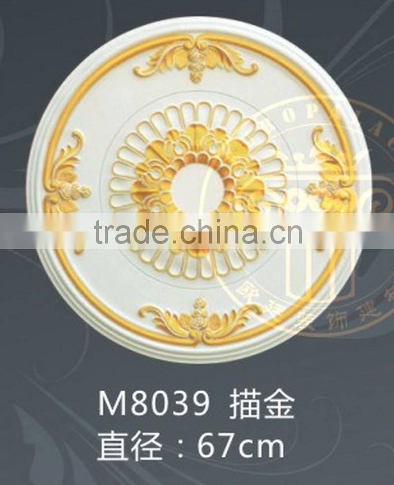 PU flat bottom lamp panel carved lamp panel Decorative ceiling lamp panel outline in gold Ceiling lamp panel pool