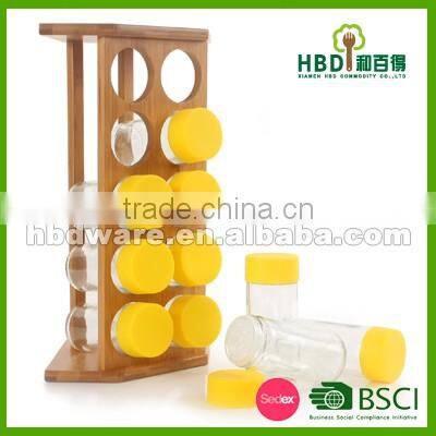 Spice jar with bamboo rack wholesale