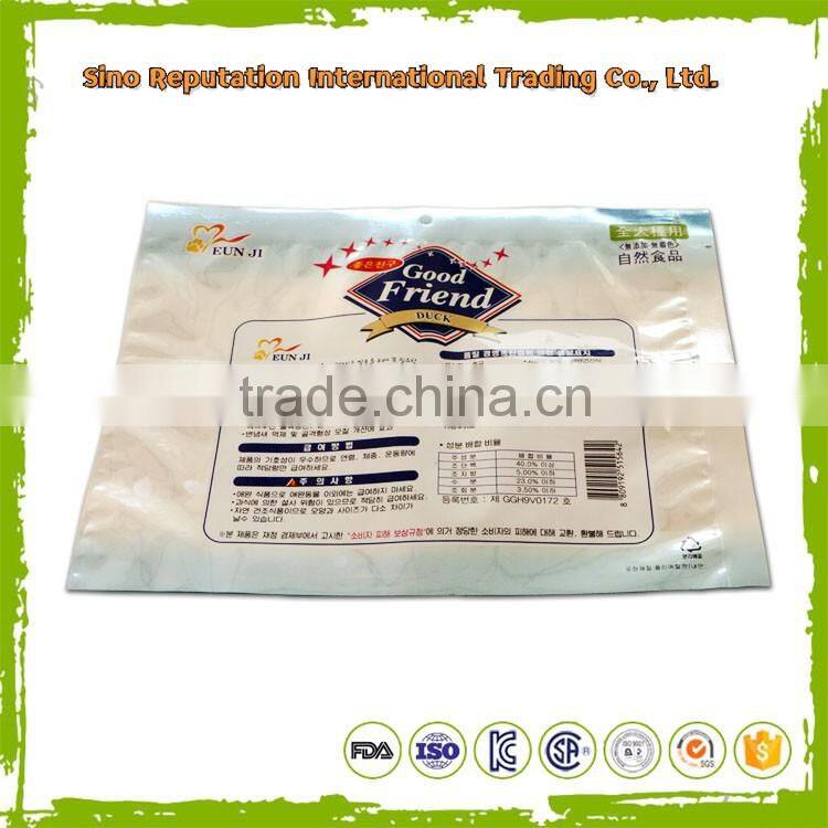 Custom printed slider zipper pet food bag with food grade material
