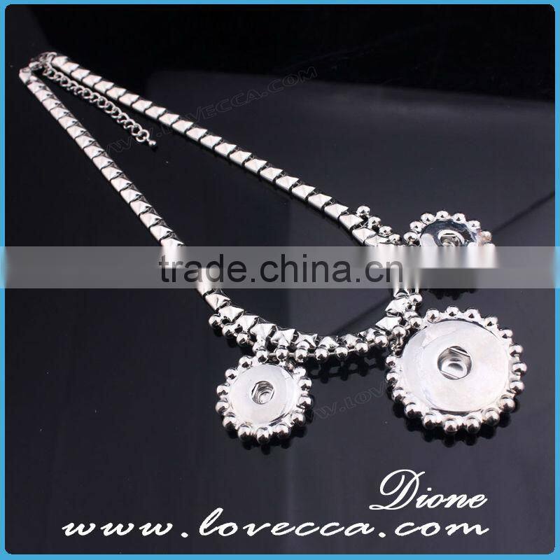 Cheap price silver wholesale fashion jewelry button necklace for sale