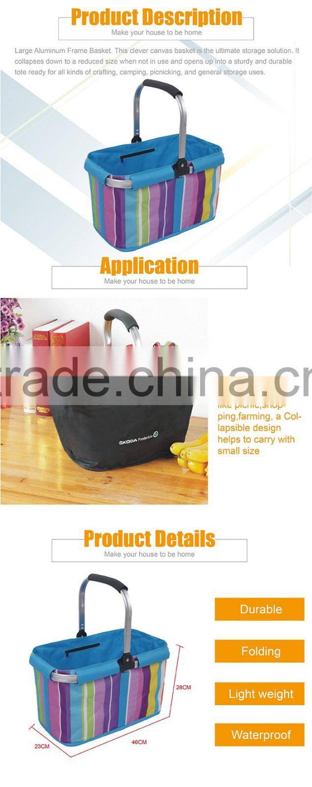 Picnic insulated tote basket, Collapsible & Foldable, strong, lightweight,easy to carry, good for fruits,picnic stuff,clothes an