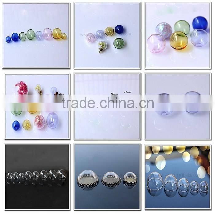 16mm18mm... hand blown Mini Large Medium cover crystal and cap, Hollow terrarium necklace pendants christmas clear glass ball