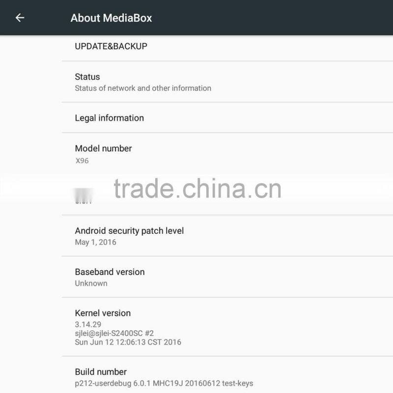 Amlogic S905X Quad Core Android 6.0 TV Box Wifi 4K*2K Kodi Marshmallow Media Player Set top box for X96 boxtv