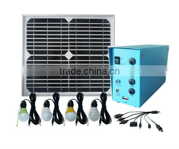10w solar light with 4pcs led bulbs portable solar home sytem led solar home lighting kit charged by sunlight charging mibiles