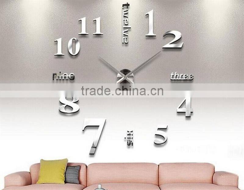 Excellent Luxury DIY 3D Wall Clock Mirror Stickers Watch!