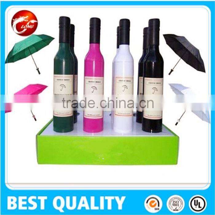 3 folding wine bottle mini umbrella with silver coated