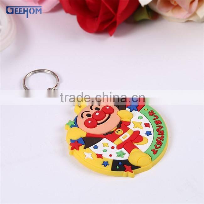 custom rectangle shape rubber key ring with logo