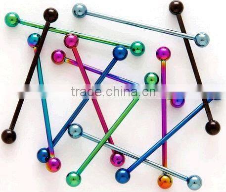 Colorful plated Stainless Steel Industrial Barbell Piercing Jewelry
