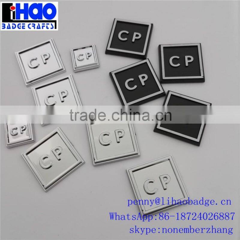 metal stickers ABS adhesive chrome plating black packing box plastic labels