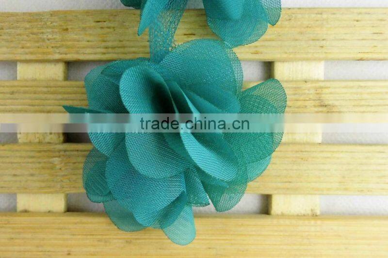 19colors Barcode bud silk chiffon flowers lace trimming