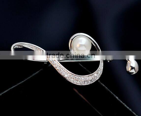 Hot selling zircon material music notation scarf pin/brooch