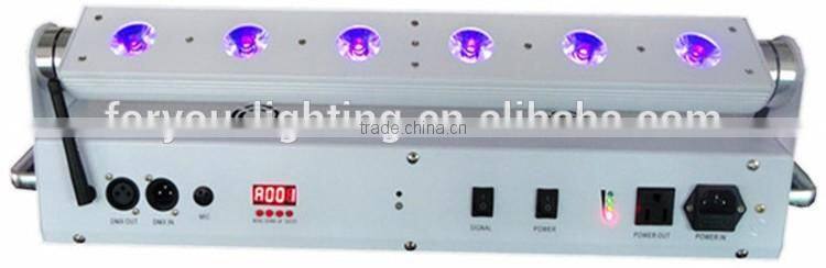 Professional Stage Lighting Rechargeable DMX Wireless Battery Powered Backdrop 6in1 RGBWAUV 6x18w LED Wall Washer