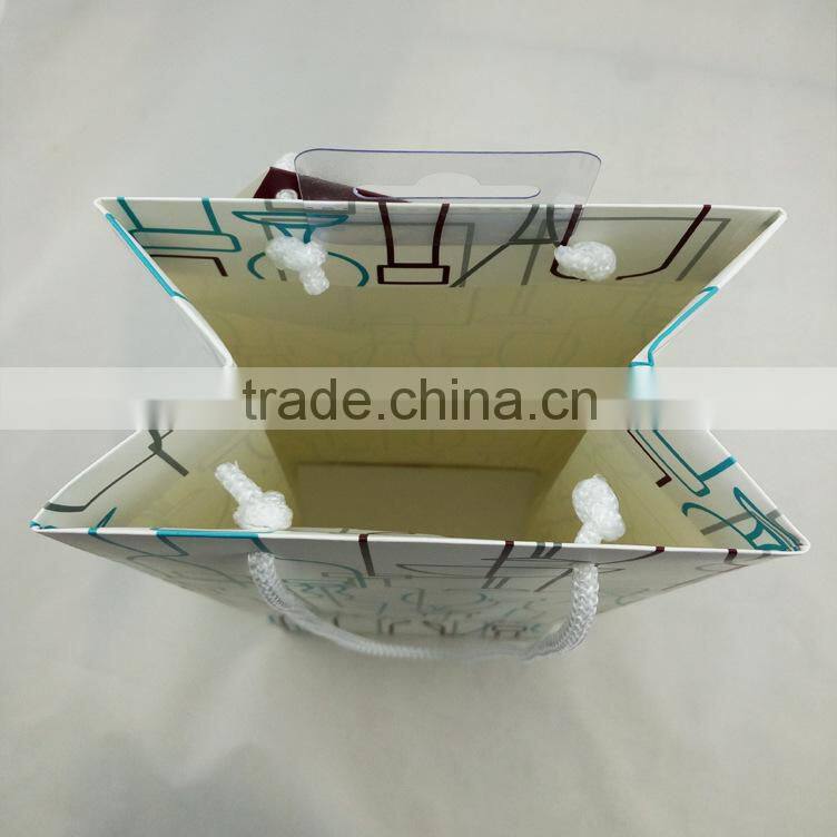 High End Cheap Film Hook Wine Paper Handbag cardboard Bag