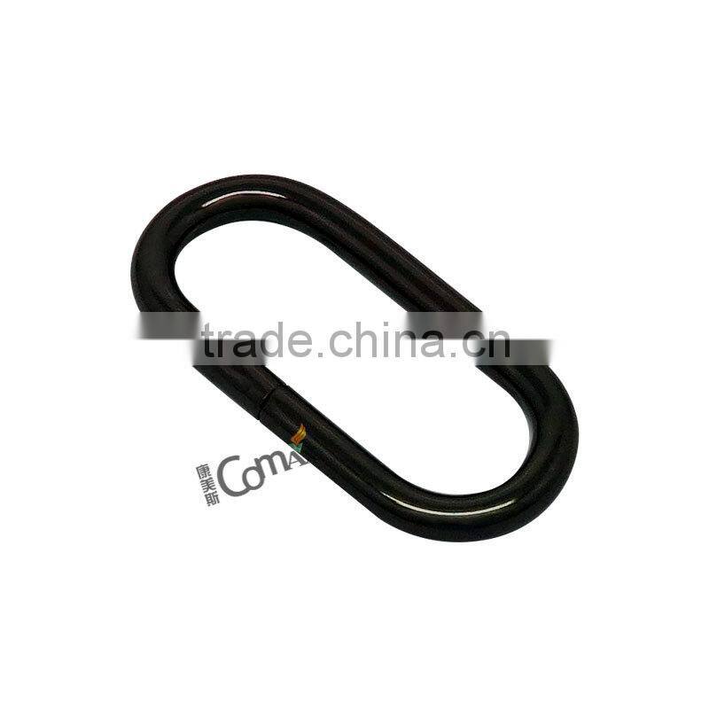 Fashion bag and handbag black metal oval ring