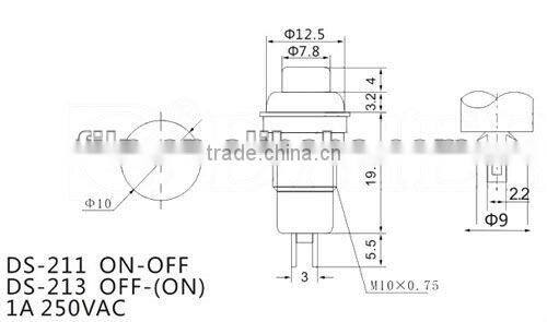 YL6-1 10mm 220v selector push button switch electronic