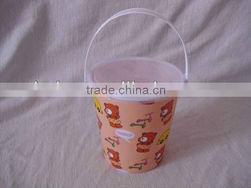 plastic mini popcorn bucket with handle