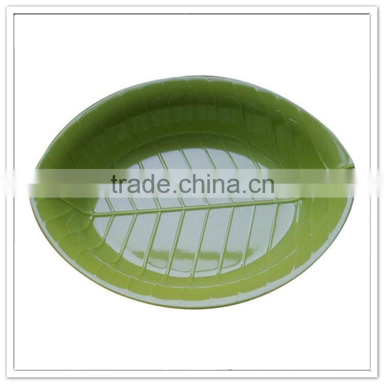 Ceramic-like leaf shape restaurant plastic soup bowls