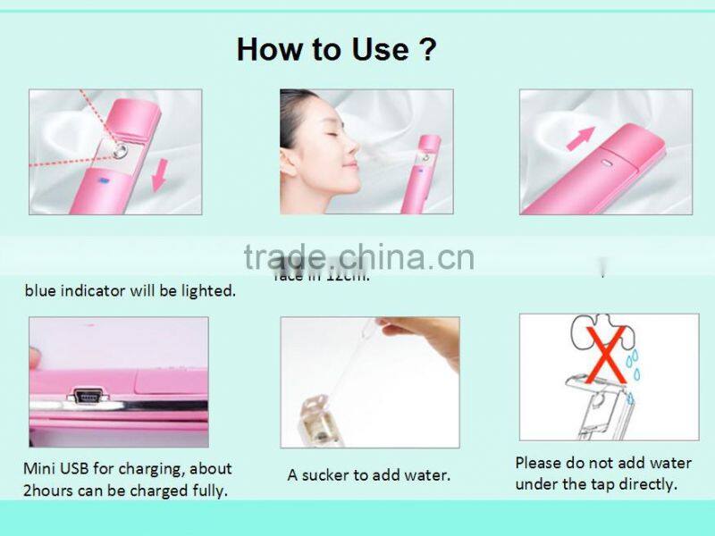 Electric USB rechargeable hair eyelash mister/ nano facial steamer mist