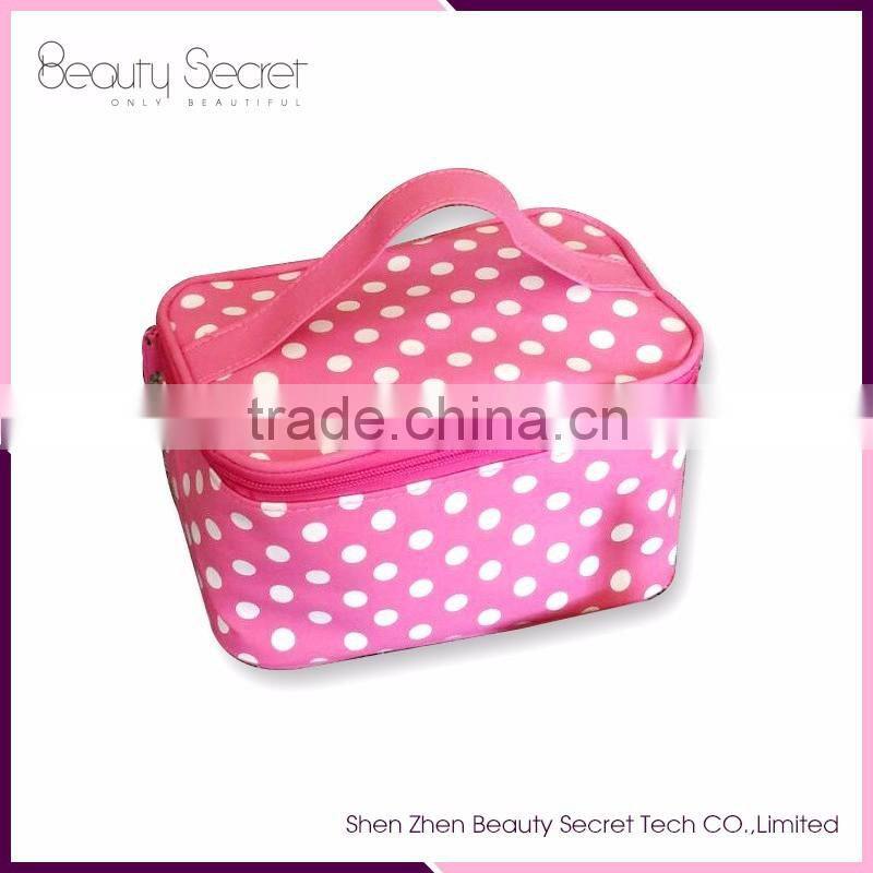 Custom brand logo travel makeup bag cosmetic case for lady women