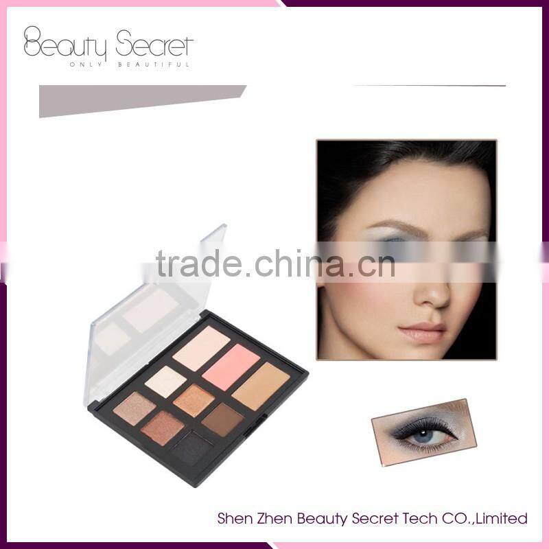 Beauty eyeshadow/Blusher makeup best lady cosmetics 9 colors makeup palette with private label