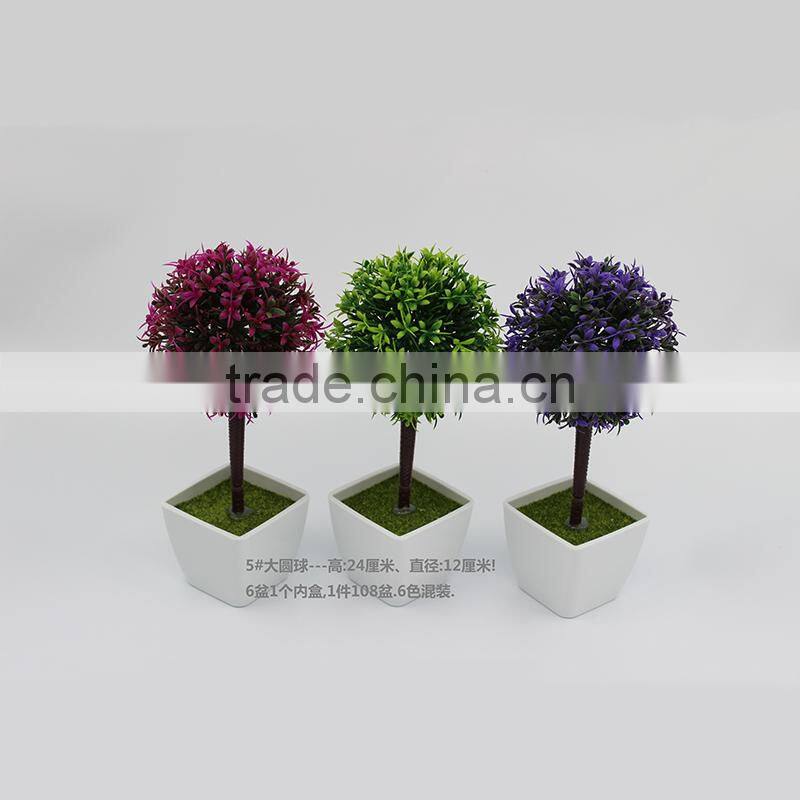 Artificial Ball Flower Tree Mini Bonsai Desktop Green plant home decoration