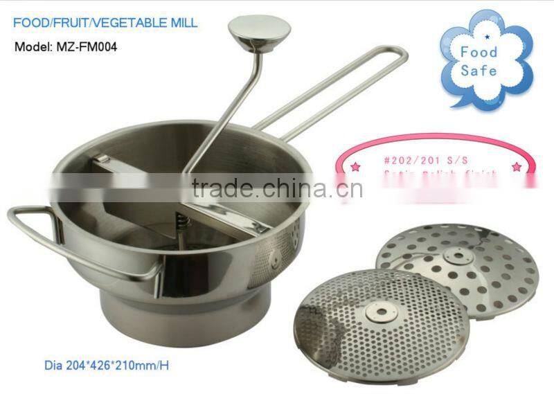 Stainlesss Steel Manual Food Mill, Fruit Mill, Vegetable Mill