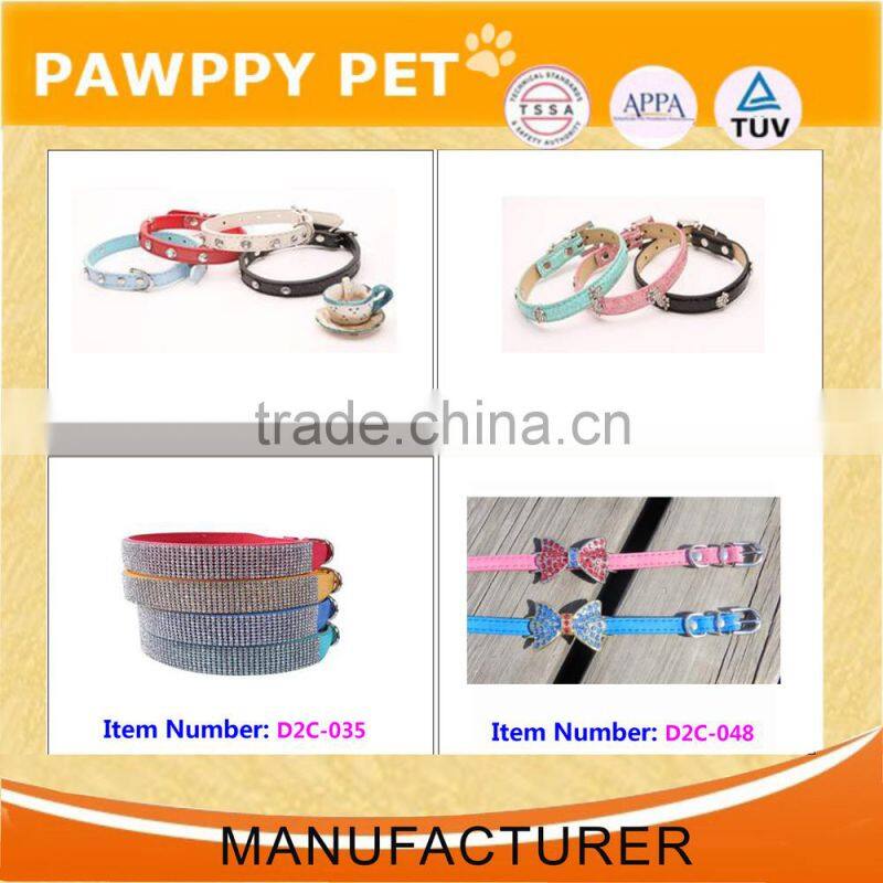 SOFT LEATHER DOG COLLAR FLOWER COLOUR PADDED MULTIPLE COLOURS