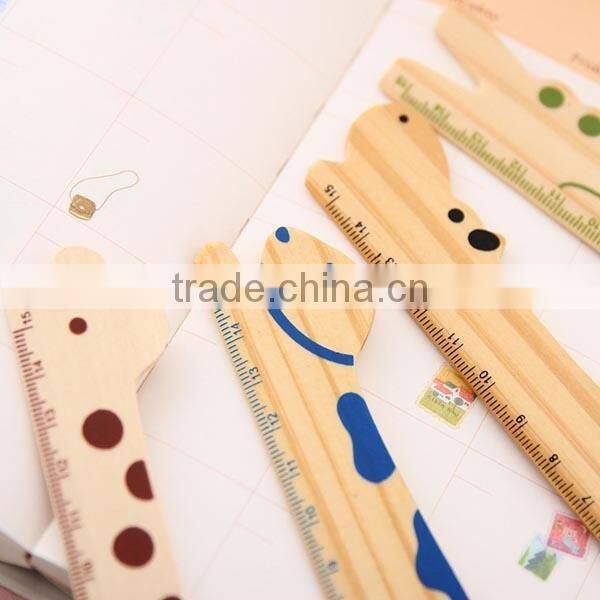 15cm Promotion Cartoon Animal Wooden Ruler