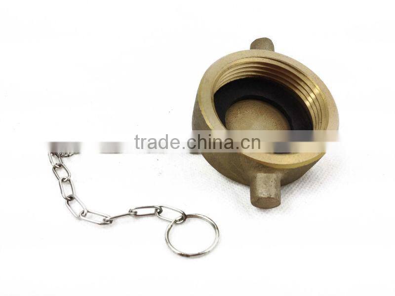 Brass ANSI Type Fire Hydrant Cap with Chain
