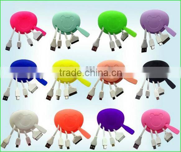 4 in 1 retractable usb cable for all mobile phone