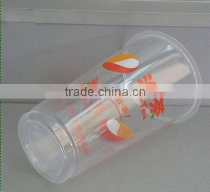 Printed customized logo plastic cup for wholesale