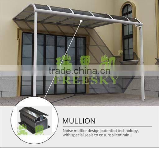outdoor easy fixed solid polycarbonate gazebo shed for balcony terrace