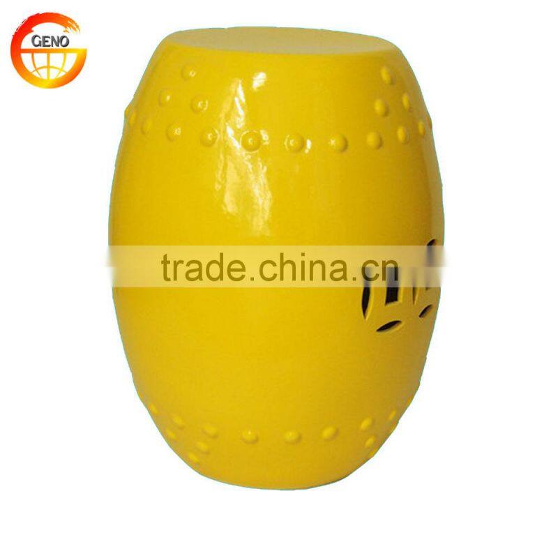Chinese yellow ceramic garden stool furniture