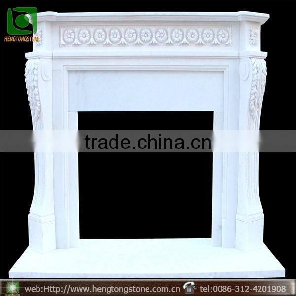 Freestanding White Marble Fireplace Surround