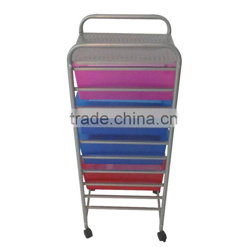 3 tier colorful plastic drawer trolley